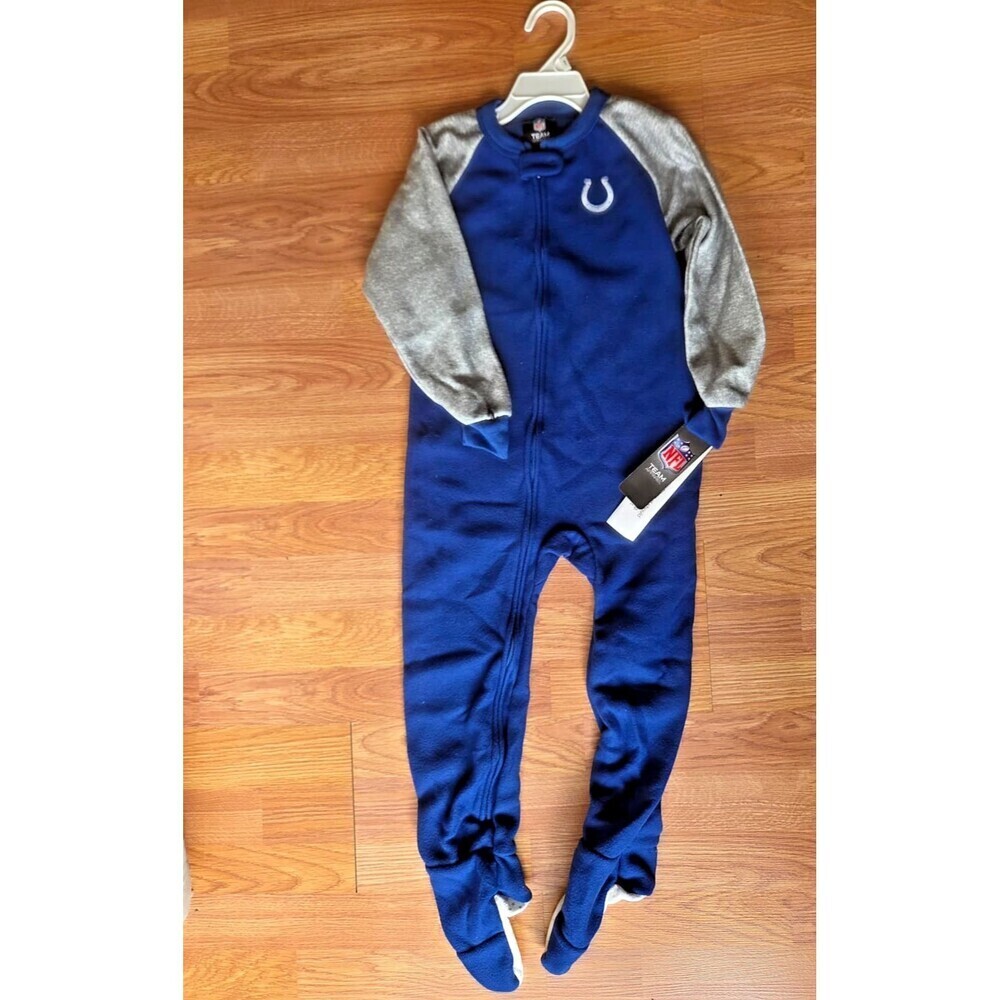NFL Indianapolis Colts Footie Pajamas 4T, 5T NWT Sleeper Football Blue Gray